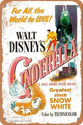 Disney Cinderella Blechschild für Zuhause, Küche, Badezimmer, Bauernhof, Garten, Garage, inspirierende Zitate, Wanddekoration, 20 x 30 cm