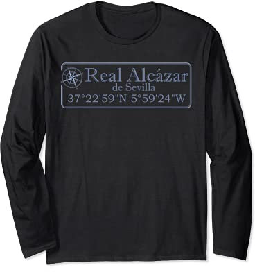 Real Alcázar von Sevilla Spanien Palace Trikot Koordinaten Langarmshirt