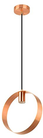LED Universum Pendelleuchte Maya rund ringförmig E27 Fassung für Deko-Leuchtmittel modernes Design (Rose Gold)
