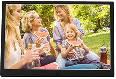 Digital Photo-frame,12/13/15/17 Inch High-definition LED Electronic LCD Digital Picture Frames, Portable Blu Ray Player Image Preview Video Calendar Clock Automatic On/Off Ti(Size:12 inch,Color:black)