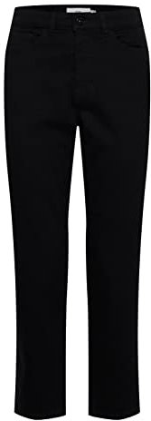 ICHI IHTWIGGY Raven Damen Jeans Denim Hose mit Stretch gerader Schnitt Crop Länge, Größe:33, Farbe:Black (194008)