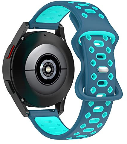 BoLuo 20mm Uhrenarmbänder für Huawei Watch GT3 PRO 43mm/ Huawei Watch GT3 42mm /Watch GT2 42mm,Silikon Ersatzband Uhrenarmband Armbänder für Coros Pace 2 /Coros Apex 42mm /Ticwatch E3 (Blau Grün)