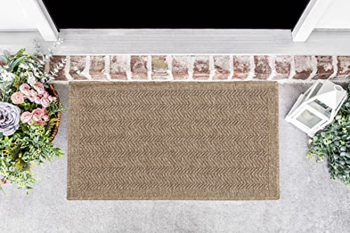 Serdim Rugs Harper Kilim Braided Herringbone Design Outdoor Rugs, Jute, Rectangle 50 x 80cm