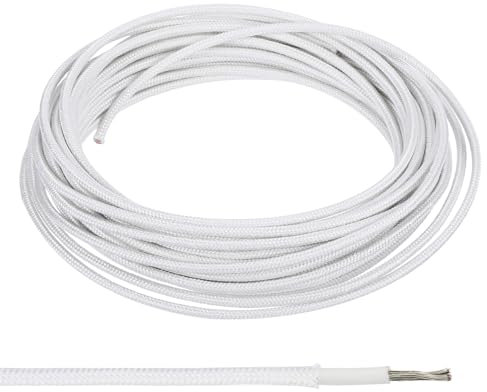PATIKIL 16.4 Pies 17AWG Electrónico Cable, Aislado Alta Temperatura Resistente Eléctrico Flexible Silicona Cable para Lámpara Caldera Calefacción, Blanco