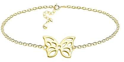 Sofia Milani - Damen Armband 925 Silber - vergoldet/golden - Schmetterling Anhänger - B0339