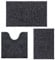 RUN HELIX Bath Mat - Non Slip Anti Mould, Dark Grey Shaggy Absorbent Machine Washable Bathroom rug Set with U-Shaped Pedestal Mat