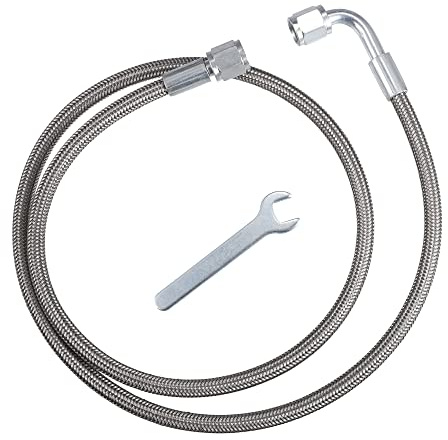 X AUTOHAUX AN4 Turbo Oil Feed Line 36 Turbo Feed Line Braided 90 Degree | Stainless Steel, Straight Hose End Remote Turbocharger Oil Drain Return Line Kit