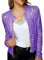 Onsoyours Damen Glänzend Pailletten Jacke Cardigan Langarm Bolero Tops Kurz Oberteile Eleganter Blazer Glitzer Party Outfits Clubwear B Lila L