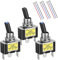 Jufjsfy Interruttore a leva della luce basculante 3 pezzi, 30 A, 12 V CC, SPST, 2 posizioni, 3, luce LED blu per auto, auto