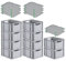 PROREGAL SparSet 10x Eurobox NextGen Grip mit Auflagedeckel & 4 grünen Schiebeschnappverschlüssen, HxBxT 22x30x40cm, 20 L, Grau, Griffe offen, Eurobehälter, Transportbox
