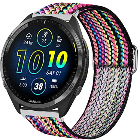 Blueshaweu - Pulsera compatible con Garmin Forerunner 965, correa deportiva de nailon elástica con Garmin Forerunner 265/Forerunner 965 46mm Smartwatch