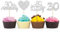Gyufise 24Pcs 30th Anniversary Cupcake Toppers Heart Cake Toppers Pearl Wedding Anniversary Heart Cake Decoration for Wedding Anniversary Celebration Party Supplies, Silver-1