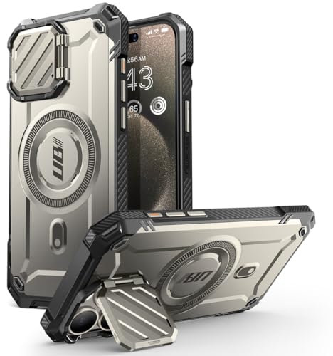 SupCase iPhone 15 Pro 6.1 Hülle [mag XT] Kompatibel mit MagSafe und stoßfester Kamerahalterung für iPhone 15 Pro (igray)