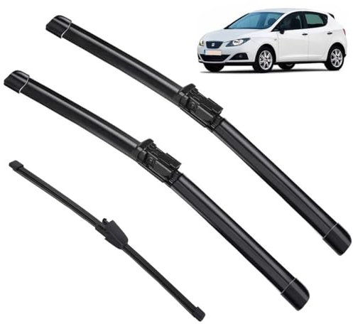 Limpiaparabrisas de vehículos Limpiaparabrisas delantero y trasero de 3 uds for Seat Ibiza Coupe 6J Hatchback 2017 2016 2015 2014 2013 2012 24 16 13 , juego de cuchillas Limpiaparabrisas para todo