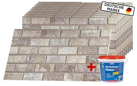 AS Country Stone - Wandpaneele Steinoptik - 3D Effekt - Wandverkleidung Steinoptik für Küche, Wohnzimmer, Innen- und Außenbereich - Steinoptik Styropor - 3D Wandpaneele - Akustikpaneele | ST420 |