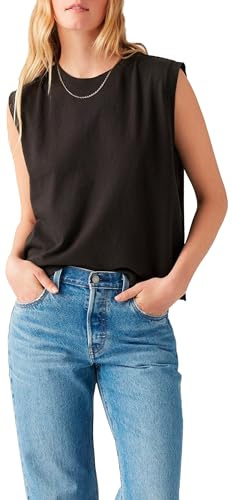 Levi's Women's Boxy Tank T-Shirt, Caviar, S