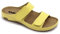 LEON 954 Lederschuhe Sandalen Sandalette Clog Pantolette Komfortschuhe Hausschuhe, Damen, Gelb, EU 39