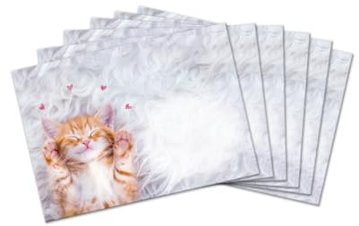 Umschläge mit Kindermotiv Katze für Mädchen Briefumschläge für Einladungskarten Gutscheine Geldgeschenke DIN C6 (15 Umschläge/selbstklebend mit Abziehstreifen)