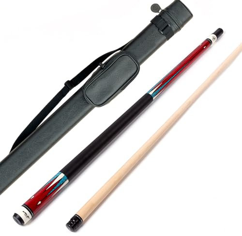Riley Centurion American - Taco de billar con agarre de piel sintética, sección 58 (147 cm), punta de 13 mm, completo con funda rígida (P4C)