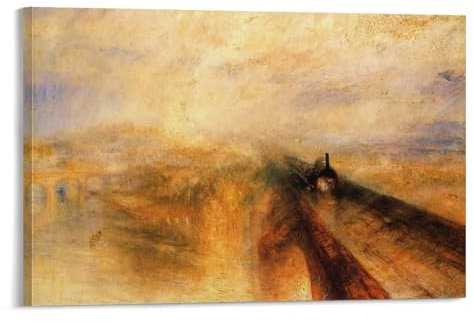 REDCHAMBER Poster für Landschaftsmaler William Turner, Regen, Dampf und Geschwindigkeit, Kunstdruck auf Leinwand, Poster, Wandfarbe, Poster, Dekoration, moderne Wohnkunstwerke, 20 x 30 cm