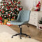 YOUNIKE Armless Office Chair Swivel Desk Chair with Wheels Rolling Computer Task Chair with Back Upholstered Faux Leather Height Adjustable Modern Ergonomic Seat, Greyish Green