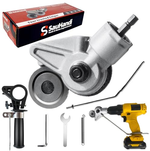 SauHandi Drill Cut Pro Metal Cutting Adapter-Electric Drill Plate Cutter,Upgraded Sheet Metal Cutter Drill Attachment,Drill Cut Pro,DIY Metal Nibbler Drill Attachment for Cutting Iron,Aluminum, Steel