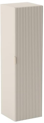 Wena Mobel Badezimmerschrank Hängend | Badregal Schmal mit Geriffelte Fronten | Toilettenregal mit 4 Ablagen | Badezimmer Organizer Schrank | Nischenregal (Kaschmirbeige)