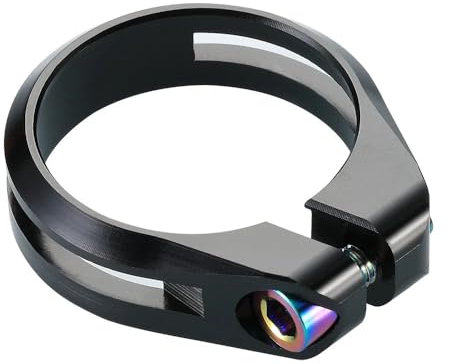 Sattelklemme Rennrad Sattelstütze Klemme 34,9mm Sattelrohr Mit Titan Schraube MTB Fahrrad Schellen Radfahren Zubehör Sattelklemme(34.9 black)