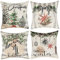 Joyoldelf 4er Set Kissenbezug Weihnachten - 45x45cm Kissenbezüge Weihnachtsdeko für Schlafzimmer Sofa Wohnzimmer Büro Kissenhüllen Deko (Grauer Streifen)
