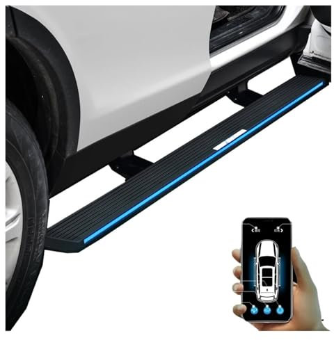 Einziehbares LED-Licht, automatisches elektrisches Trittbrett fürs Auto mit Pedalen, automatische Seitenschritte, kompatibel mit BMW X5 X6 X7 Audi Q5 Q7 Ranger Rover