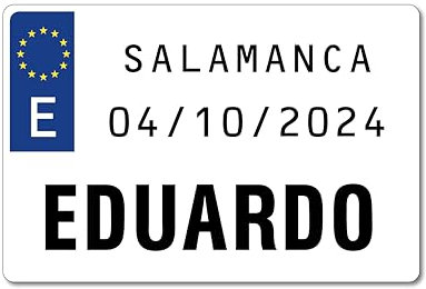 Matrícula Decorativa Personalizada (30x20 cm.) - Placa Impresión Directa Calidad Fotográfica Original y Divertida - Ideal para Regalos y Decoración - Impresión en 3 Filas (PVC 5 mm. 30x20 cm.)