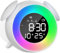 VLICHT Wecker Kinder Digital, Kinderwecker Schlaftrainer, LED Digitaluhr mit Doppelalarm, 10 Farblichten, Snooze, Werktagsmodus, 7 Klingeltöne, 12/24Std, Lichtwecker Für Mädchen Jungen