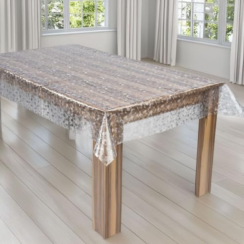 laro Premium Line 0,3mm weich transparente Tischdecke Folie Transparent Geometrisch Tischschutz Schutzfolie Abwaschbar PVC, Muster:Folie Transparent Geometrisch, Größe:120x230