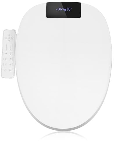 YOURLITE Electronic Smart Bidet Toilet Seat, Heated Bidet Seat with Warm Air Drying, Self-Cleaning Nozzle, Adjustable Warm Water, Power Saving, White