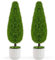 COSTWAY Juego de 2 Piezas de Arbusto Artificial de Cedro en Forma de Gota de 90 CM, Planta Topiaria en Maceta con Vides Plásticas, Árbol Artificial Verde para Interior y Exterior para Hogar Oficina