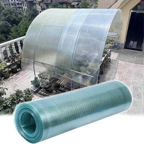 Suwooy 0.8mm Polycarbonate Roofing Sheets,Transparent Plastic Roof Panels,Glassfiber Sheet,Easy to Bend and Cut,Uv Resistant Waterproof Roofing Sheet,for Greenhouse Pergola Canopy,W×L-0.5×8m