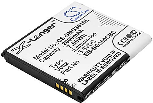 CS CF Batterie de remplacement pour Samsung Galaxy Core Prime, Galaxy Core Prime CDMA, Galaxy Core Prime TD-LTE, Galaxy Core Prime Value Editio, Galaxy J2, Galaxy J2 2017 Duos, (2000 mAh/7,60 Wh)