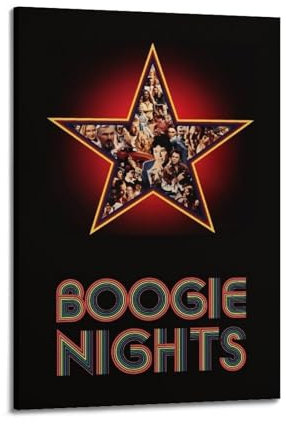 XUWSEWNE Boogie Nights Poster, Vintage-Wandkunst, Leinwand, ästhetisches Poster, Musik und Filme, dekoratives Gemälde für Wohnzimmer, Schlafzimmer, 20 x 30 cm, Rahmenstil