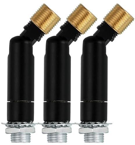 sourcing map Sloped Ceiling Adapter, 180/350 Degree 60x13mm M10 Fine Thread Sloped Ceiling Light Fixture Adapter Kit for Ceiling Pendant Light Chandelier Tracks Suspend(Black, Pack of 3)