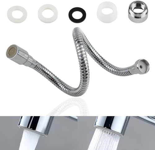 DBALL Extensor Grifo Cocina Acero Inoxidable Con Rotación De 360 Grados Adaptador Grifo Cocina Con Adaptador Apto Para la Mayoría De Grifos De Cocina Baño e Inodoros (50 cm)