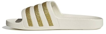 adidas Damen Adilette Aqua Slides Sandal, off white/gold met./gold met., 40.5 EU