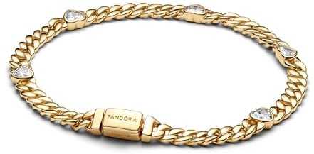 PANDORA Damenarmband Goldfarben Zirkonia Herz 564226C01