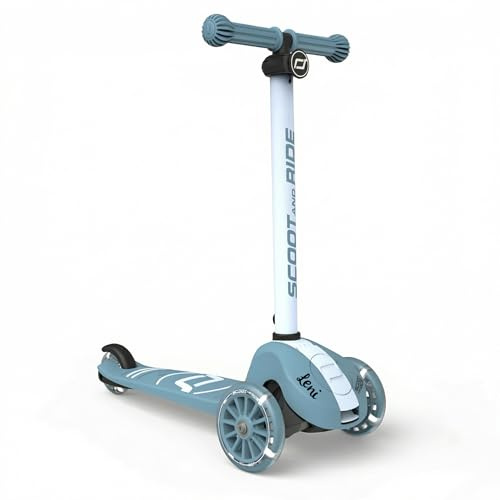 Scoot and Ride – Highwaykick 3S Personalisiert – klappbar & höhenverstellbar – mit LED-Rädern – für Kinder ab 3 Jahren für 96-130 cm
