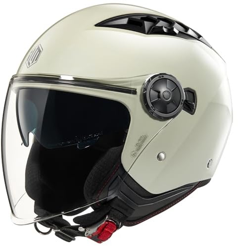 ILM Motorradhelm Jethelm Retro Damen Herren HS399 | ECE22.06 geprüft, Open Face 3/4,Doppelvisier,waschbares Innenfutter, für Erwachsene,Motorrad Roller Scooter Cruiser
