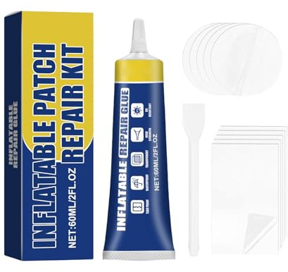 pziutdema Pool Repair Kit, Waterproof Transparent Repair Kit, PVC Repair Kit, Extra Strong Adhesive, for Inflatable Spas, Air Mattresses, Bouncy Castles and Inflatable Items