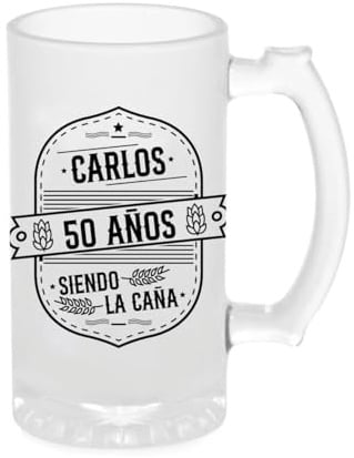 Jarra de cerveza personalizada cumpleaños con foto 500 ml, regalo original