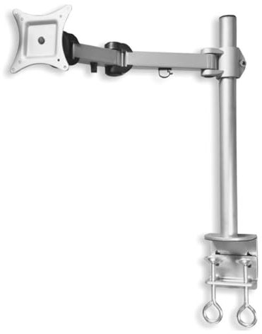NEG Profi Universal Monitor-Tischhalterung Visoflex VF352S (Silber) schwenkbar, neigbar, höhenverstellbar und drehbar (Pivot-Funktion), VESA 75x75, 100x100 und bis 10kg belastbar