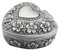 AVESON Classic Vintage Antique Heart Shape Jewelry Box Ring Small Trinket Jewellery Storage Organiser Chest Gift for Girls Ladies, Silver