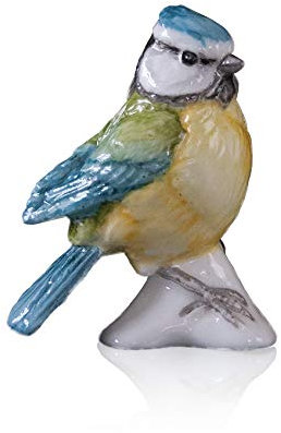 Richard Cooper Studio Fine Bluetit, Hand Painted Bone China, 4 x 2.8 x 5 cm