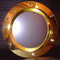 Bullauge Fenster für Tür goldene Farbe 350mm Glas matt Hutmuttern
